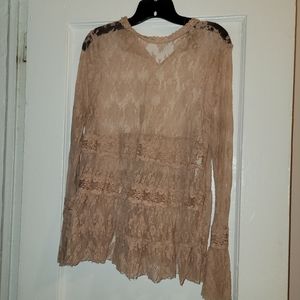 Blush lace blouse